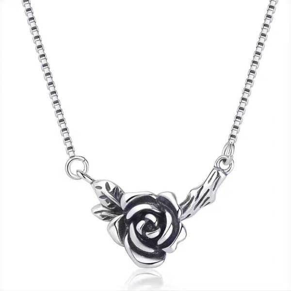 Retro Black Rose Necklace For Women
