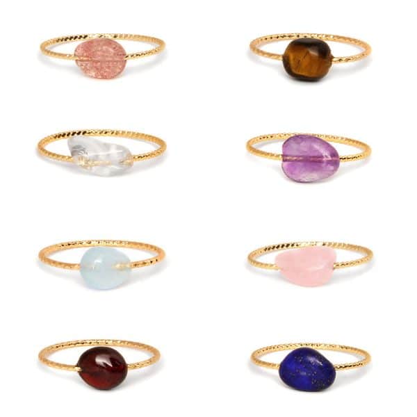 Colored Agate Niche Design Ring