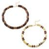 European And American Exaggerated Famous Brand Multi-layer Wooden Necklace, Bracelet Set