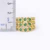 Copper Plating 18K Real Gold Three-layer Exaggerated Green Full Zircon Wide Version