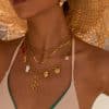 18K Gold Stainless Steel Oil Dripping Pepper Starfish Fish Conch Seahorse Pendant