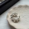 Brass Chalcedony Double-layer Ring High-grade Girl