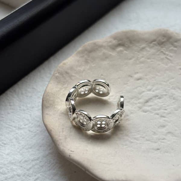 Brass Chalcedony Double-layer Ring High-grade Girl
