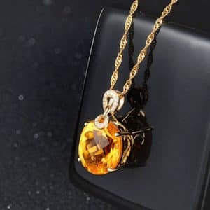 New 8 Karat Natural Citrine Pendant