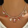 Cute Cartoon Stringed Pearls Clavicle Chain Female