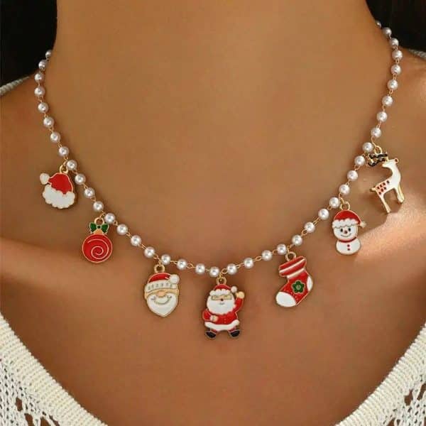 Cute Cartoon Stringed Pearls Clavicle Chain Female