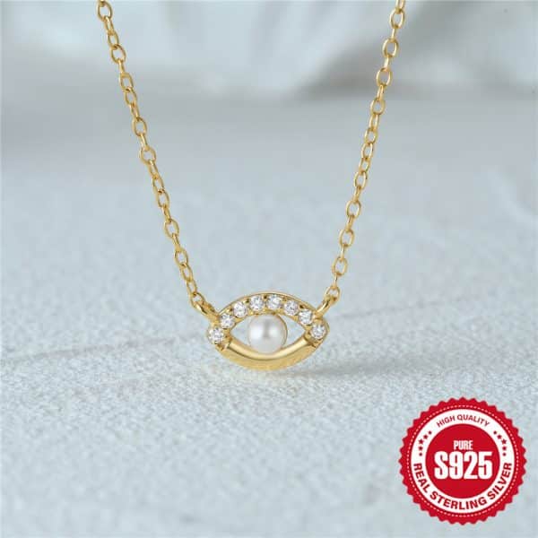 Fashion Personality Pearl Devil's Eye Necklace