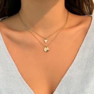 Fashion Small Round Slice Triangle Necklace For Women Niche Design