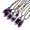 Natural Dream Amethyst Double Pointed Crystal Column Pendant Jewelry Power Stone