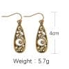 Ethnic Style Water Drop Hollow Pattern Earrings