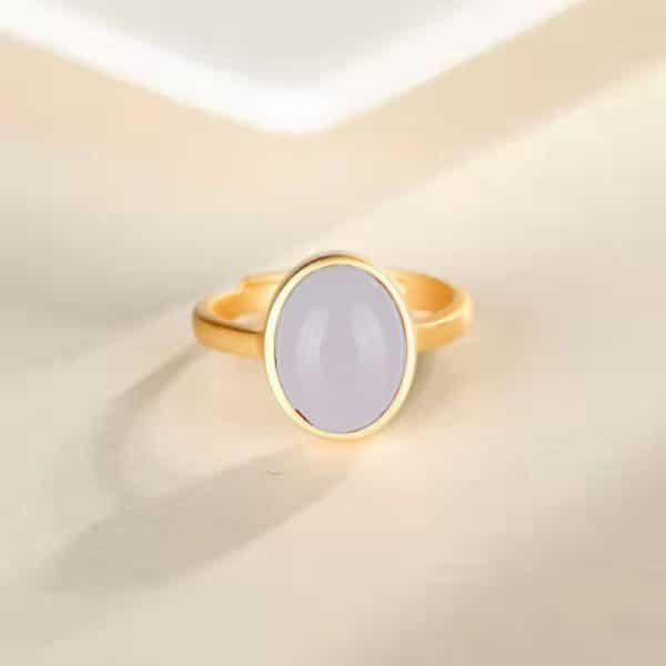 Ancient Law Gold Ring Gilding Gold Ring Red Agate