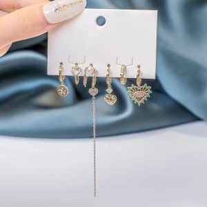 Women's Fashion Versatile Love Fringe Earrings Set