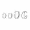 Women's Geometric Flower Shaped Diamond Earrings Set