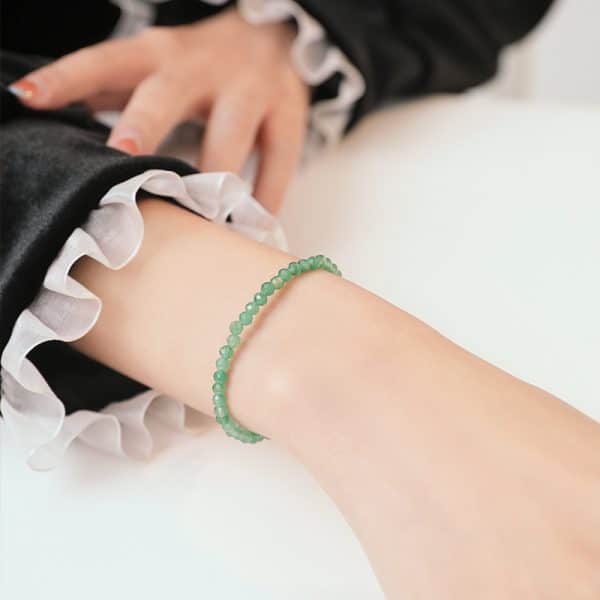 3mm Surface Cutting Beads Aventurine Lucky Beads Very Fine Crystal Retro Style Bracelet