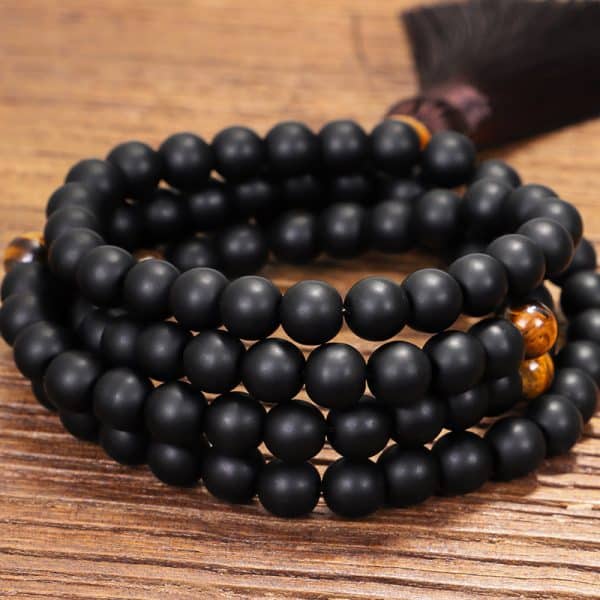 Beaded Braceletnecklace 108 Stones Yoga Necklace Tigereye
