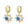 Personalized Blue Eye Color Preserving Bronze Micro Set Earrings