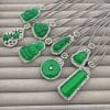 Artificial Chalcedony Lucky Pendant Pendant Emerald Green Safety-blessing Card Necklace Temperament