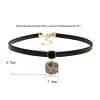 Alloy Black & Rhimestone Square Short Necklace