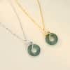 Women Peace Buckle Gold And Silver Necklace