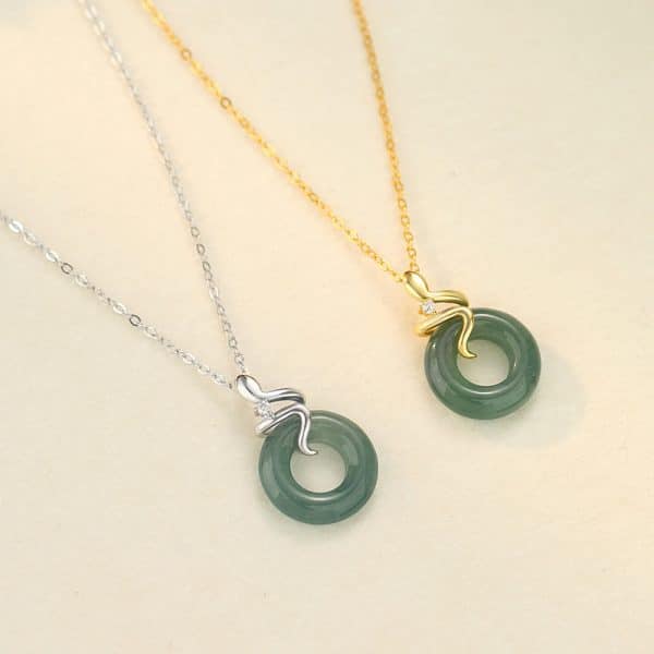 Women Peace Buckle Gold And Silver Necklace