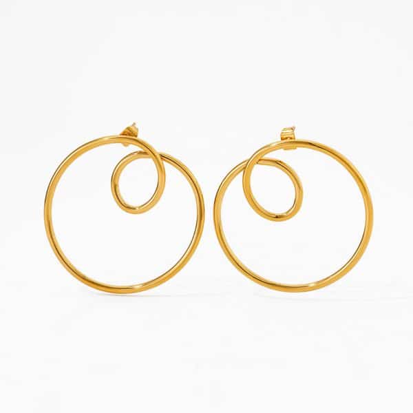 Streamlined Earrings Stainless Steel Geometric Circle Curve Earrings