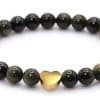 Natural Stone Healing Stone Beaded Bracelet Stainless Steel