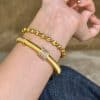 Woven Carved Gold Bracelet Good Luck Comes Brushed High-grade Light Luxury Bracelet For Women