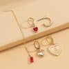 Fashion Drop Nectarine Heart Metal Set Earrings