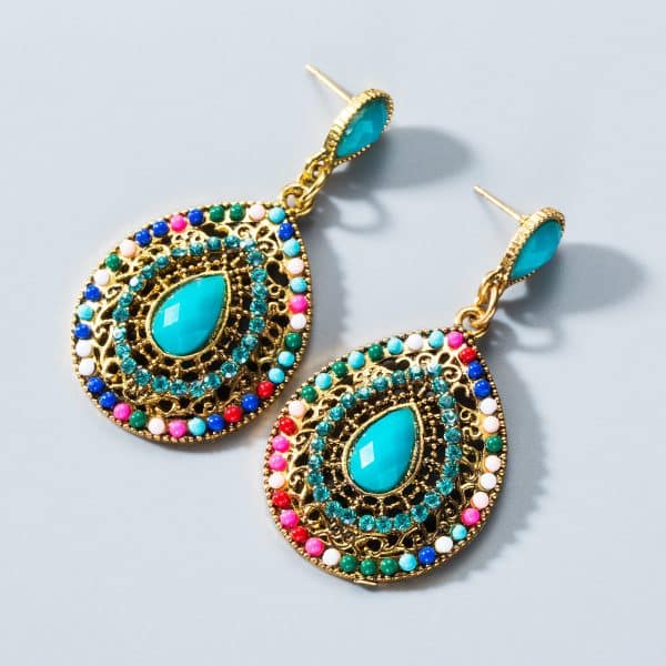 Drop-shaped Rhinestone Earrings Exaggerated Teardrop-shaped