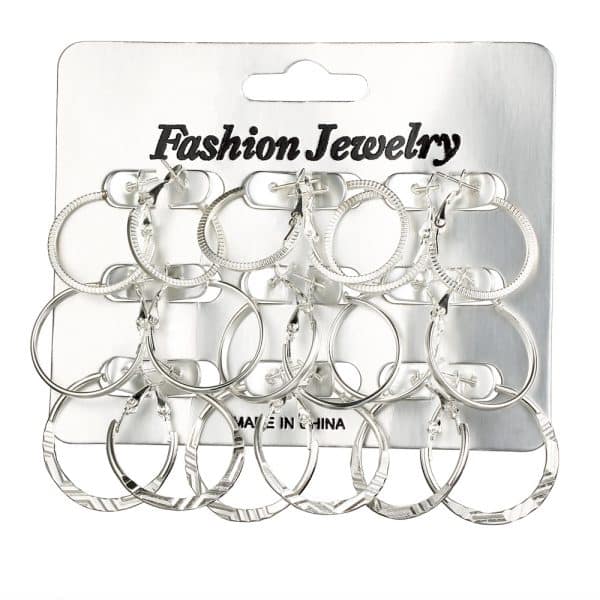 Korean Retro Earrings Set Fashion Ear Ring 9 Pairs Combination Set Ear Rings