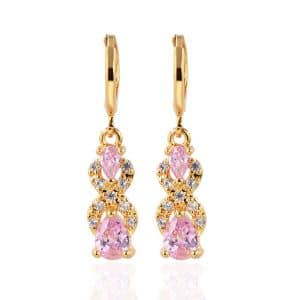 Water Drop Amethyst Inlaid Rhinestone Ladies Earrings