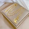 Bunny Crescent Moon Light Luxury Temperament Gorgeous Full Diamond Necklace