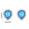 Drop Shape Blue Opal Opal Stud Earrings Cute Girl Drop-shaped Earrings