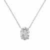 S925 Sterling Silver Necklace Female Oval Ice Flower