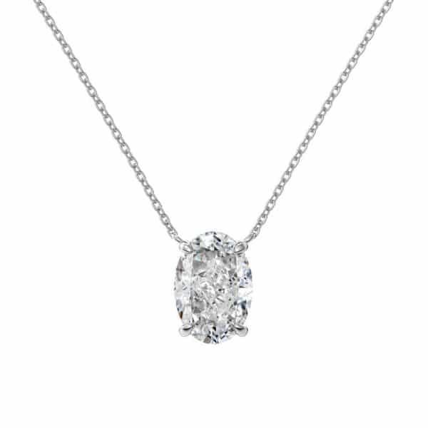 S925 Sterling Silver Necklace Female Oval Ice Flower