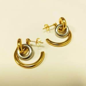 Fashion Winding Circle Titanium Steel Ear Studs Creative Lock C- Shaped Niche Personality Female