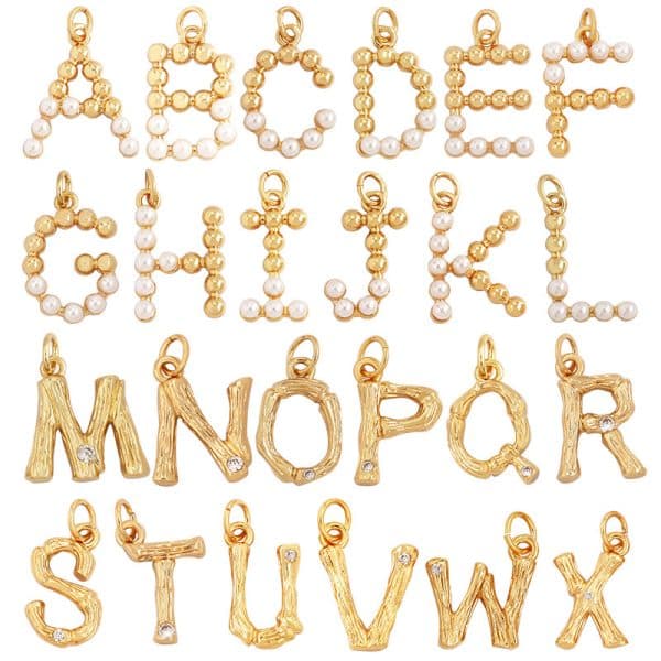 Popular Accessories Pearl Zircon Letter Pendant