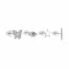 925 Sterling Silver Butterfly Star Devil's Eye Set With Diamond Earrings