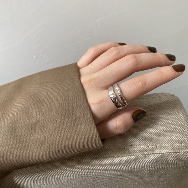 Silver Plated Ring Fashion Dual Layer Open-end Index Finger Ring