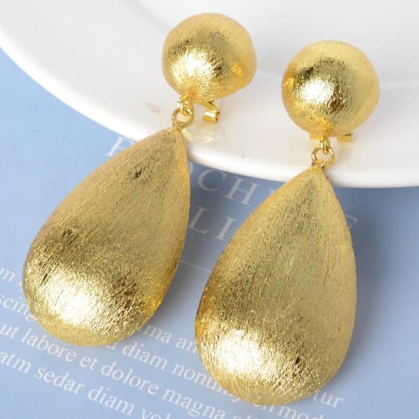 Women's Fashionable Golden Silver Drop Shape Earrings