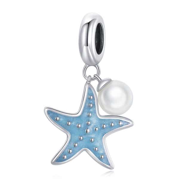 Yinziyun Original Oil Drop Blue Starfish Pearl Pendant