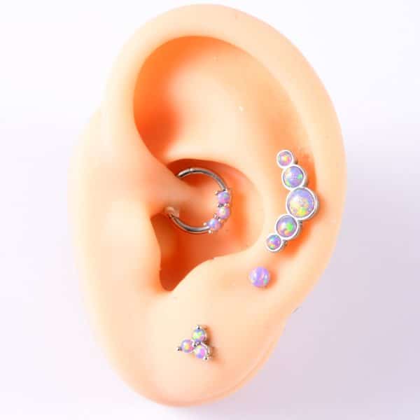Opal Stud Set Of 4 Purple O Bao Nose Ring Ear Bone Stud