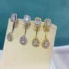 Full Diamond Square Drop Front And Rear Eardrops