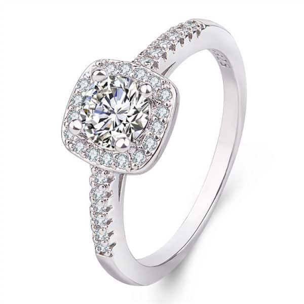 White Gold Plated Bracelet Eight Hearts And Eight Arrows Zircon Ring