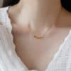 Women's Fashion Simple Small Square Titanium Steel Necklace