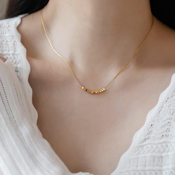 Women's Fashion Simple Small Square Titanium Steel Necklace