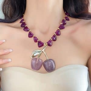 Heart Cherry Necklace Clavicle Chain Niche
