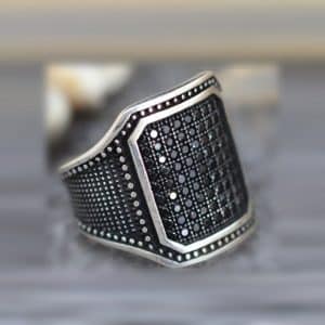 Copper Inlaid Zircon Ring European And American