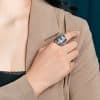 Women's Pleated Stainless Steel Fashion Personality Ring