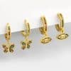 New Fashion Brass Micro Set Zircon Earrings